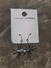 Vintage Stella & Gemma Silvertone Dangle / Drop Earrings