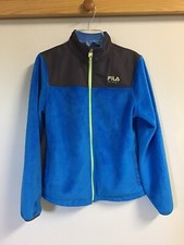 Fila Sport Blue Kids Full Zip Front Fleece Jacket Size L 14 