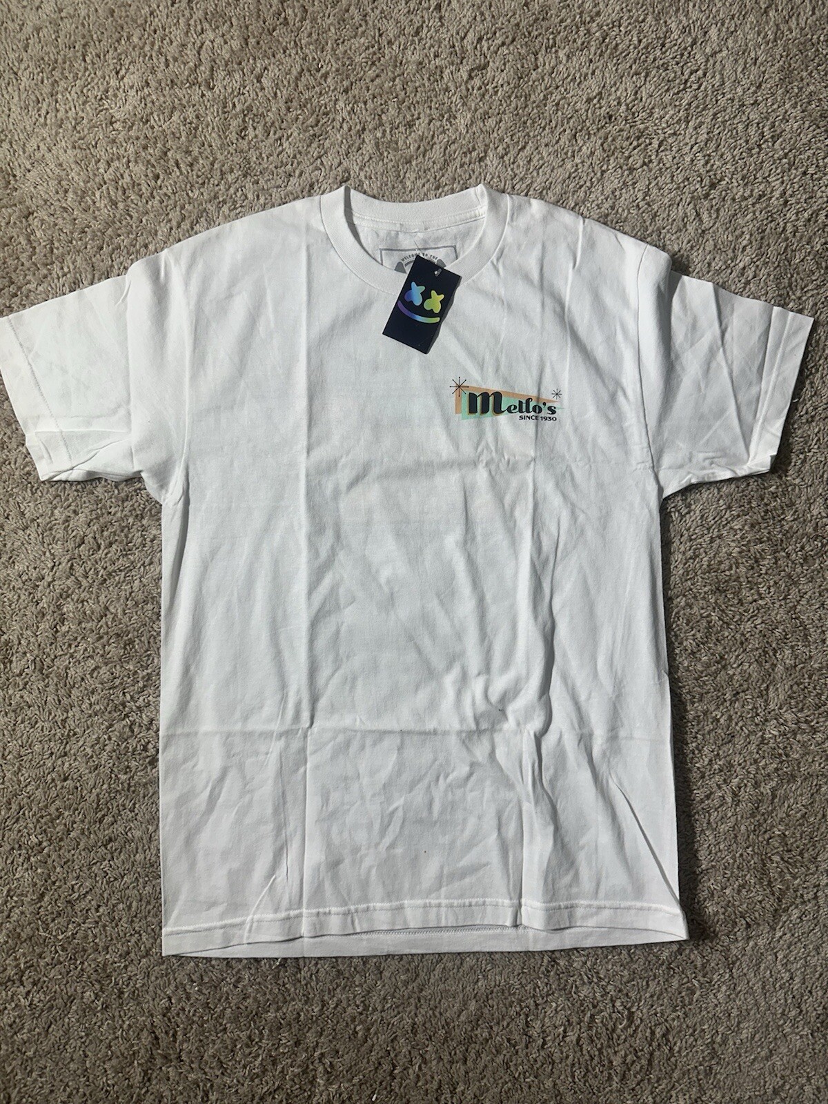 T Shirt Large White Double Sided Graphic Print