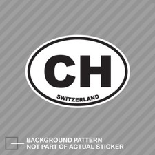 Switzerland Oval Sticker Decal Vinyl Swiss Country Code Euro Ch V3