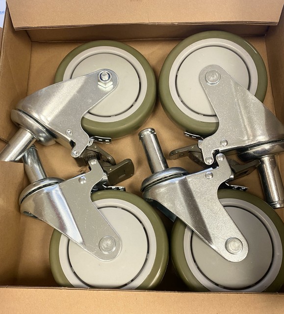 Uline H1205wh Set of 4 Polyurethane Casters for Open Wire Shelving
