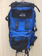 Vintage🔥 JANSPORT Framed Hiking Backpack 90’s Adjustable Waist USA MADE Blue