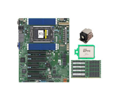 Supermicro H12SSL-i + AMD EPYC 7642 CPU 48c/96t 2.3GHz + CPU cooler+ 128G RAM