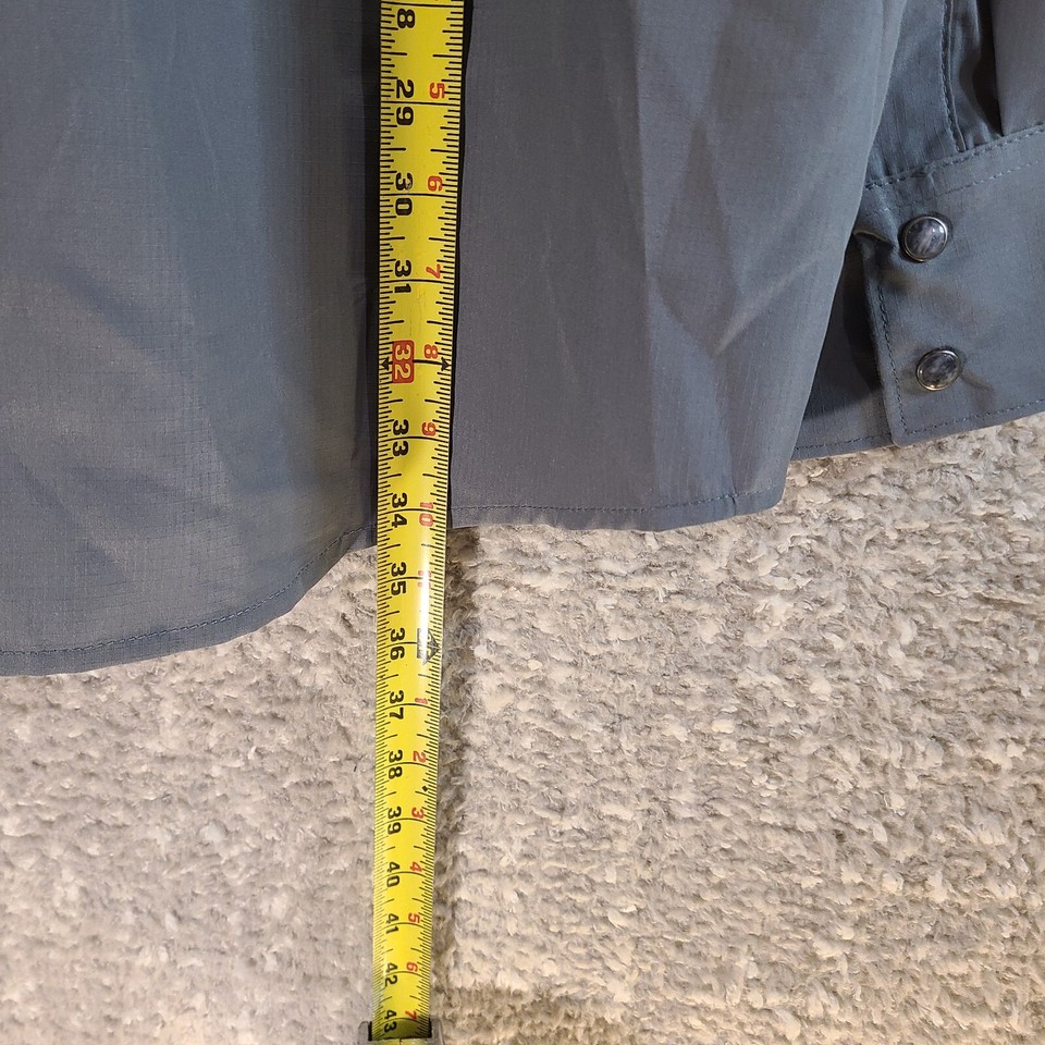 Wrangler Snap Shirt Mens XXL Vented Long Sleeve Button Up Gray Roll Tab