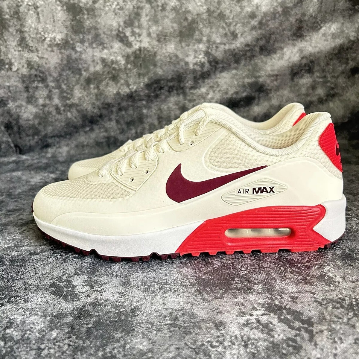 シューズ(男性用) Nike Air Max 90 G Sail Dark Beetroot Nike Air Max 90 Golf Sail Dark Beetroot Fusion Red CU9978 105