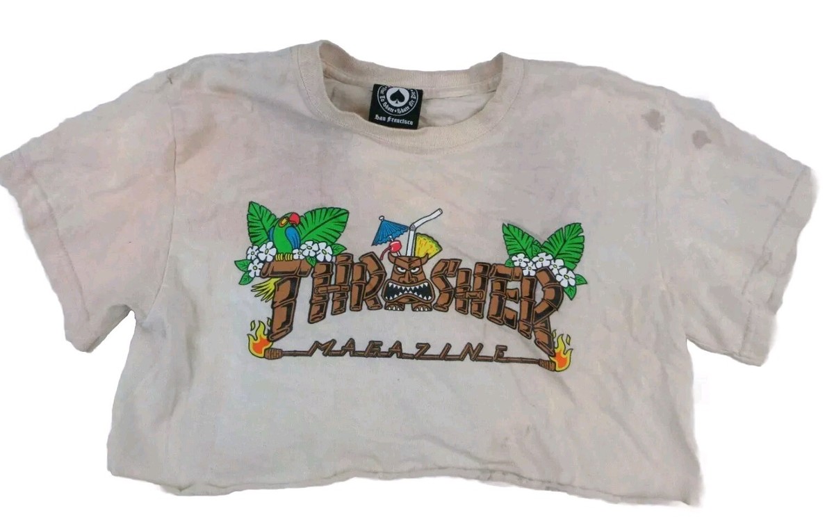 Crop Tee Thrasher Tee Womens Thrasher Tee Womens Thrasher Top Thrasher Girl  Mag Logo V-Neck, image size:1200x751