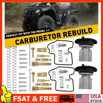 #ad #ad Fit 2005 09 Kawasaki Brute Force 650 KVF650E Carburetor Rebuild Kit 2 w Plungers $27.54