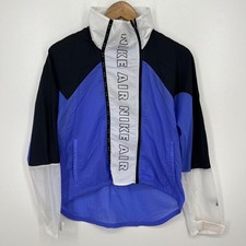 Nike Air Windbreaker Jacket Women's S Blue Full Zip Lightweight Logo