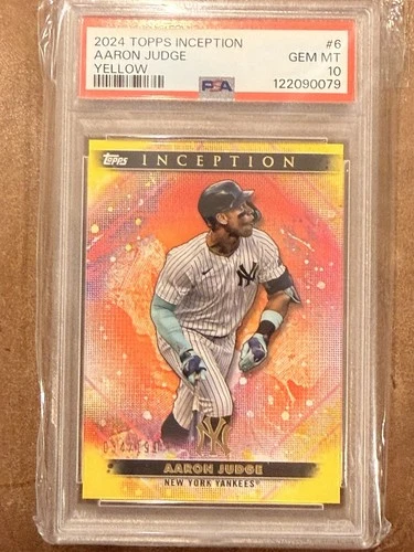2024 Topps Inception Aaron Judge #6 Yellow /199 PSA 10
