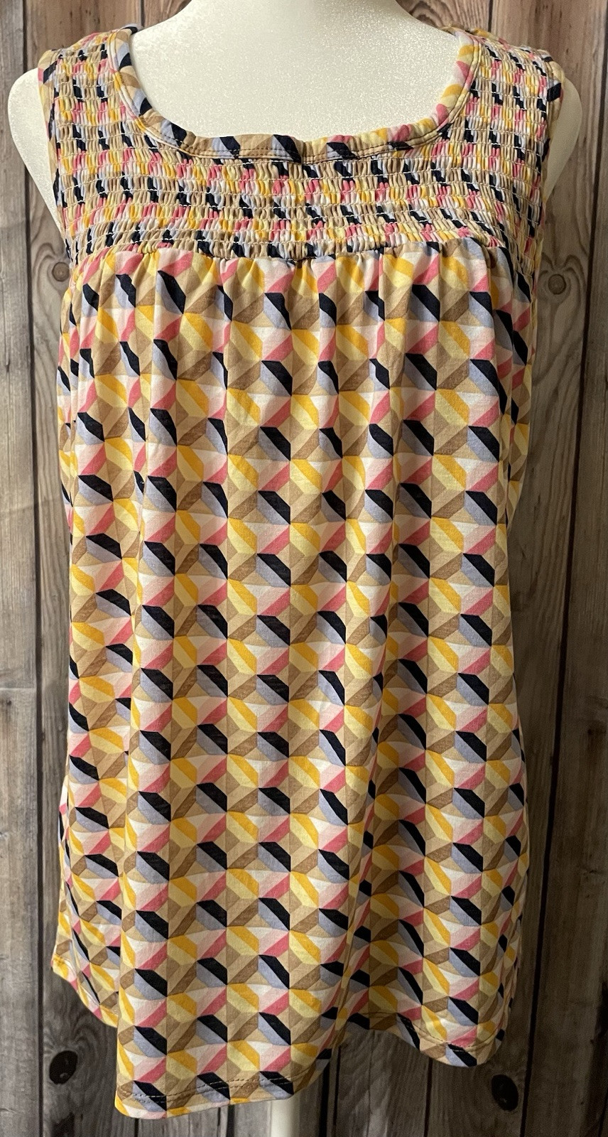 Kristin Nicole Geometric Print Tank Blouse Women Size Medium