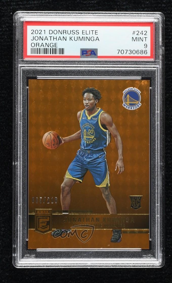 2021-22 Donruss Elite Rookies Orange /210 Jonathan Kuminga #242 PSA 9 MINT 0y0q