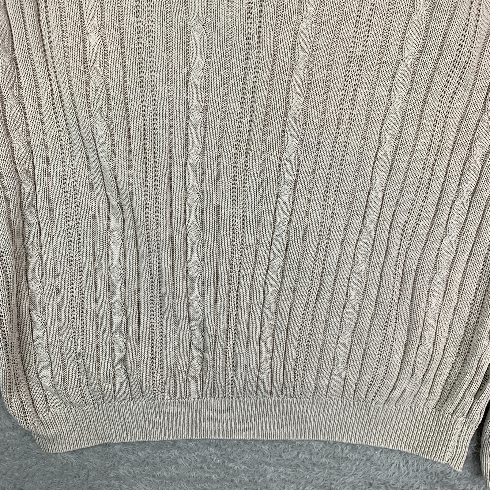 CHAPS Ralph Lauren Cream Ribbed Cotton Pullover Knit Jumper Size Men's Medium image 5
