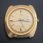 Vintage Timex 1975 Gold Tone Automatic UFO 40mm Men's Date Watch Face Works