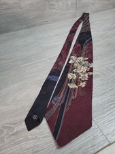 Henry Grethel Silk Tie Floral Pattern 100 Italian Silk 57" Long
