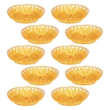 10 Pcs Imitation Rattan Basket Food Display Baskets Desktop Storage