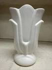 VINTAGE BAUER CAL ART POTTERY VASE IN MATTE WHITE COLOR 8.5" TALL