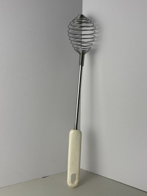 Vintage Retro SPIRAL Metal Whisk W/Plastic Handle for Beating,Whipping Eggs