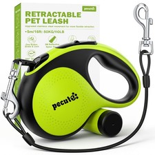 Retractable Dog Leash with Chew Proof Extender - 16ft  110 lbs max, Green
