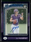 2024 Donruss Optic J.J. McCarthy Rated Rookie Auto Purple Stars /42 #235 Vikings