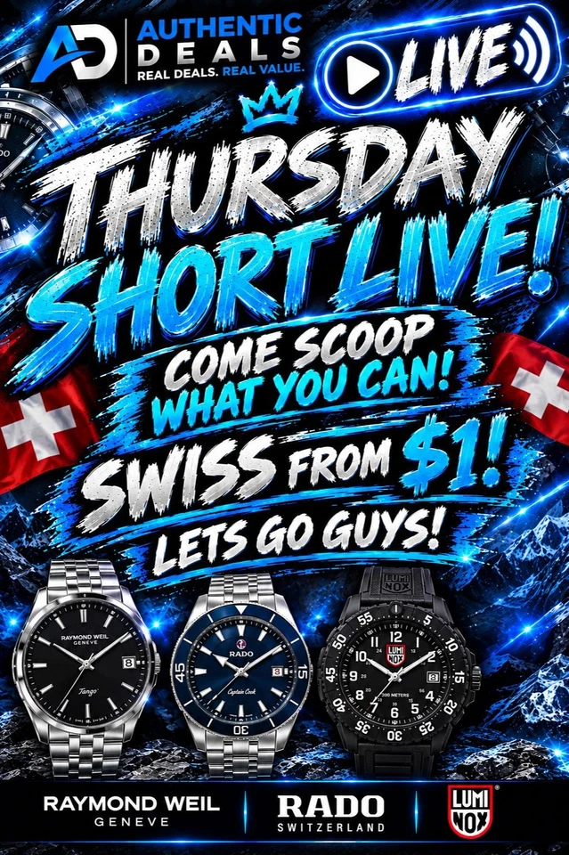 THURSDAY SHORT LIVE! COME SCOOP WHAT YOU CAN! SWISS FROM $1! LETS GO GUYS!
