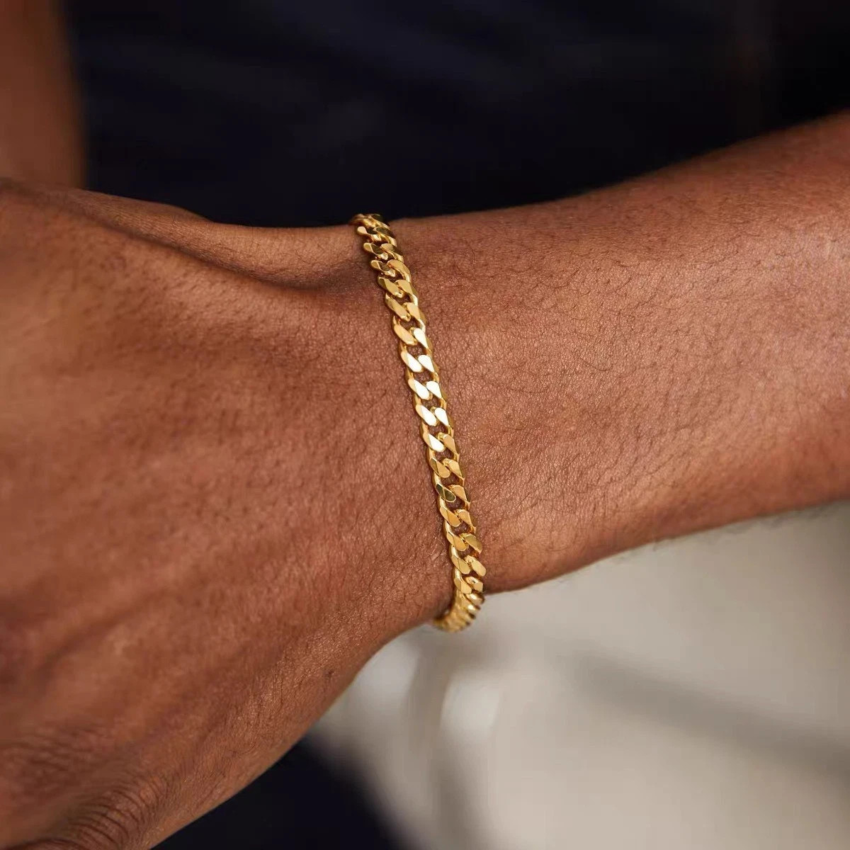 10K Yellow Gold 3.5mm Womens Cuban Link Curb Chain Bracelet Italian Made 7
