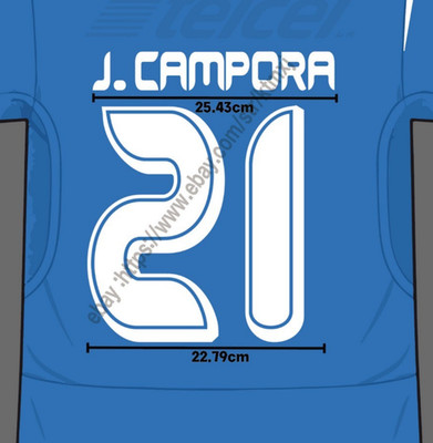 06/07 Cruz Azul Home Name Set   J. CAMPORA #21 Heat Transfer Patch