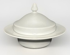Spal Porcelana Ruleta Blanco Cubierto Mantequilla Plato Cuenco Portugal MCM Tapa Final