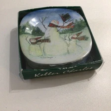 Susan Winget 5.5" Square Melamine Set of 6 Side Plates Snowmen Keller Charles