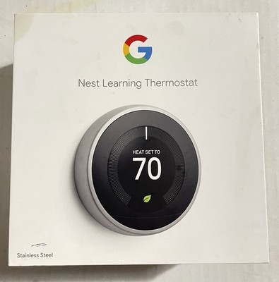 Google Nest Learning Thermostat 3rd Gen Stainless Steel T3007ES A0013 Open Box