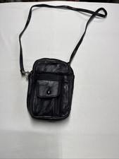 Shoulder Bag, Black, Pockets Inside And Out, With Long Strap