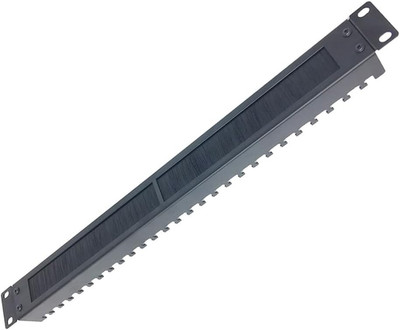 1U Horizontal Rack Mount Cable Management Panel with Brush Slot for 19-Inch Rack