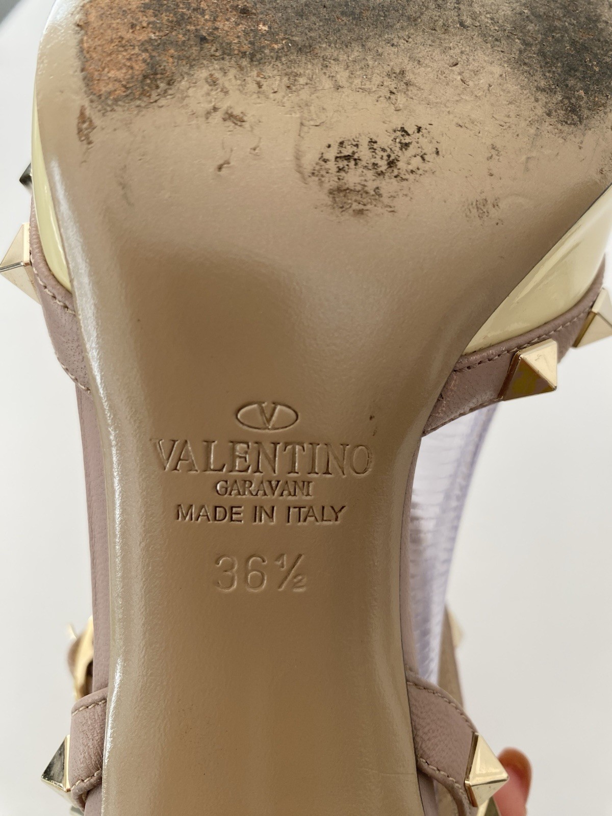 Valentino Rockstud Caged 65 Patent Ankle Strap Pump Women's  36.5 thumbnail 10