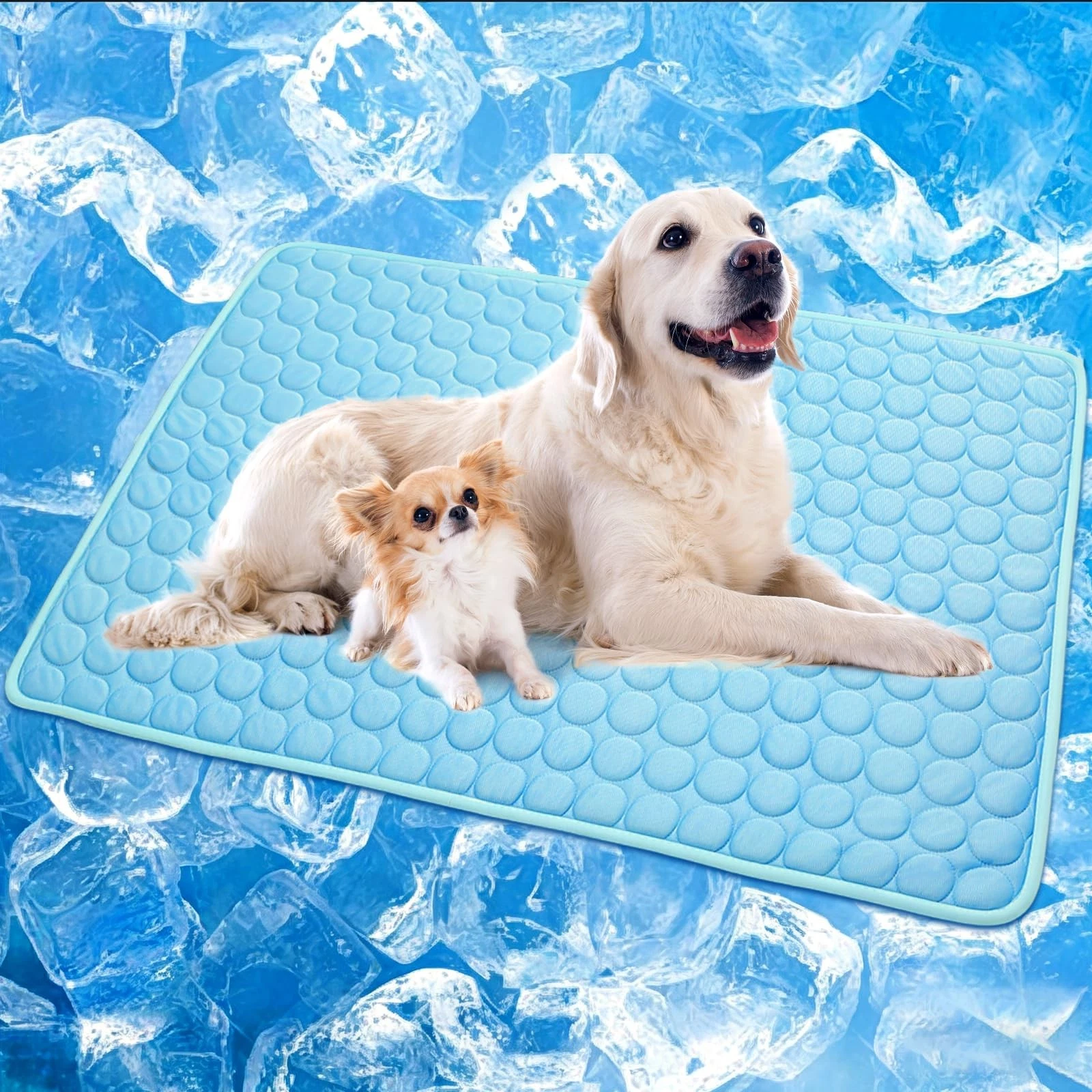 Dog Cooling Mat, Q-Max 0.4 Pet Dog Self Cooling Pad, Ice Silk Washable Summer...