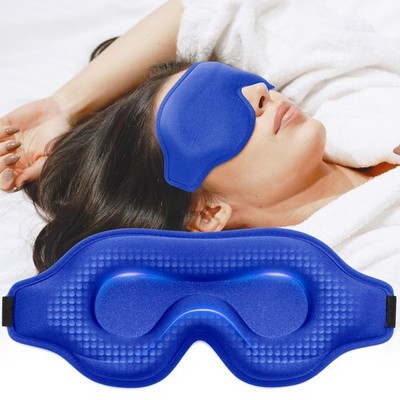 3D Contoured Weighted Sleep Mask with Adjustable Strap, Blue 4.6oz