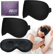 3D Sleep Mask for Men Women 2 Pack, 1 Count Pack of 2 , Black 