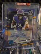 2023 Panini Clearly Donruss Rated Rookie Autograph Jordan Addison #70 Vikings