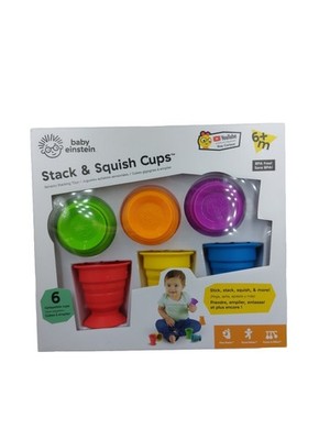 Baby Einstein Stack & Squish Cups 6 Becher mit Saugnapf Sensorik Spielzeug