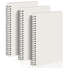 AHGXG Graph Paper Notebook Spiral 3 Pack - A5 Grid Notebook 5.7"x 8.3", Thick...