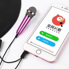Portable 3.5mm Stereo Studio Mic KTV Karaoke Mini Microphone For Smart Phone