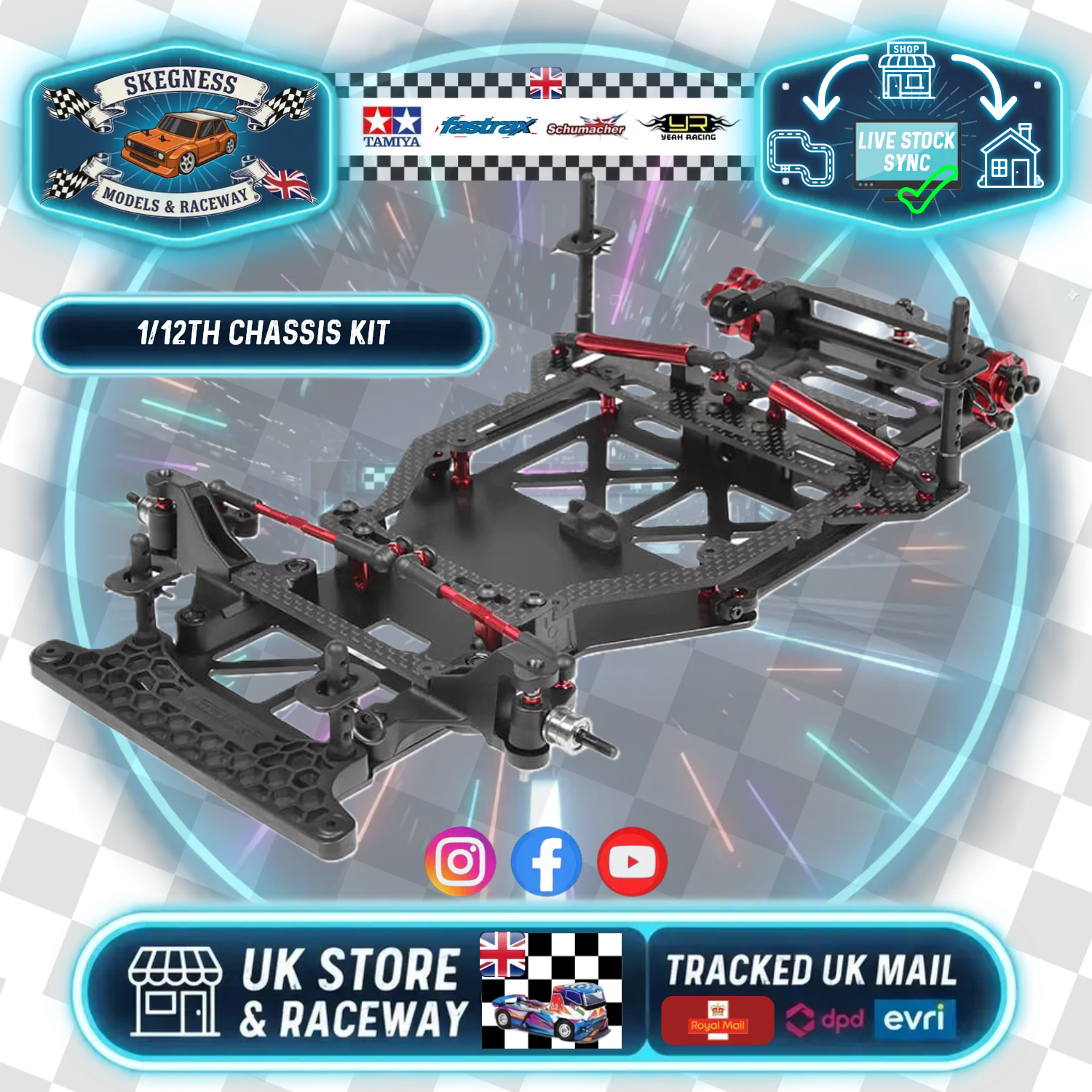 CORALLY - 1/12 SSX-125 7075 ALUMINIUM LMP / LMGT3 - CHASSIS KIT - C-00105-A