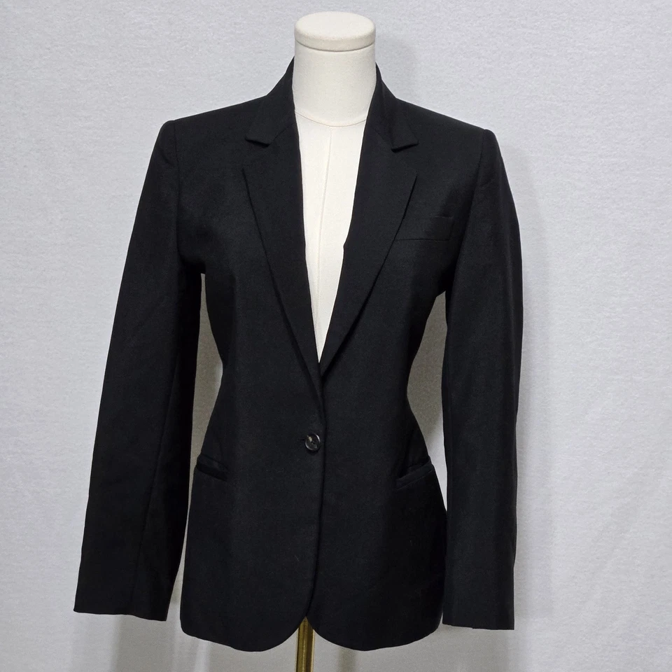 Blazer Viktor & Rolf Mujer 40 Negro Lana Mohair Italia Botón Único Traje Chaqueta Foto 2 de 4