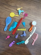 Doll Hair Brush Lot Of 18 Vtg-now Multicolor Comb Hair Accessories Blow Dryer Z4