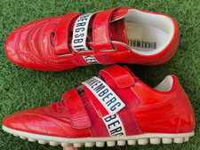Bikkembergs Red Shiny Leather Football/Soccer Sneakers Size 39 US 6.5