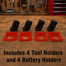 Fits Milwaukee M12 Tool and Battery Wall Mount Holder 4 of Each Organizer