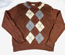 Dockers Sweater Mens Large Argyle Crewneck Pullover Diamond Classic Knit
