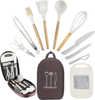 Camping Accessories Kitchen Cooking Utensils Set - Portable Outdoor Camp Cookwar