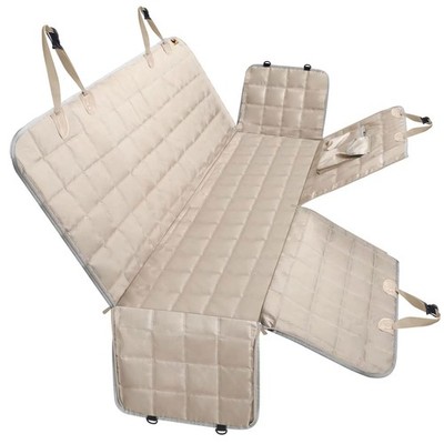 Bark Lover Dog Car Seat Cover Hammock, Waterproof, Truck SUV Back Seat, Beige