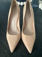 Schutz Lou Pump Women's 8M Honey Beige Suede Pointed Toe Stiletto Heel