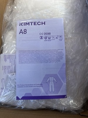 Kimtech A8 Breathable Particle Protection Coveralls Large 857531. 25 PCS 