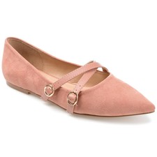 Journee Collection Women's Patricia Slip On Pointed Ballet Flat, Blush Size 7.5M